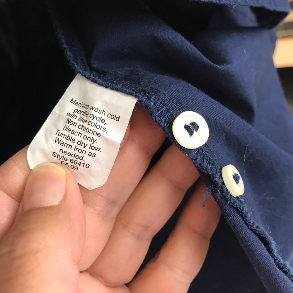 J.Crew Factory Navy Button Down Shirt Sz L - Picture 5 of 8